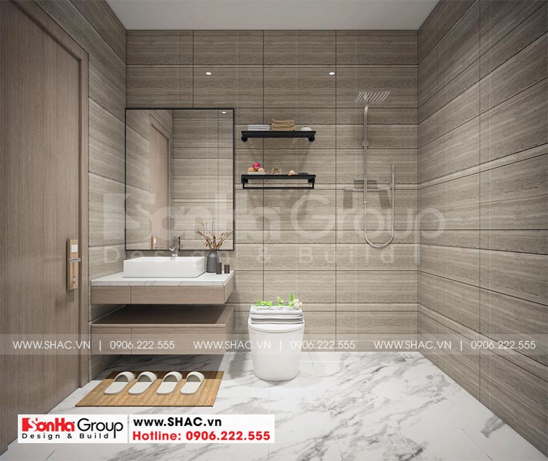 Trang trí nội thất phòng tắm wc khách sạn hiện đại tại bình dương