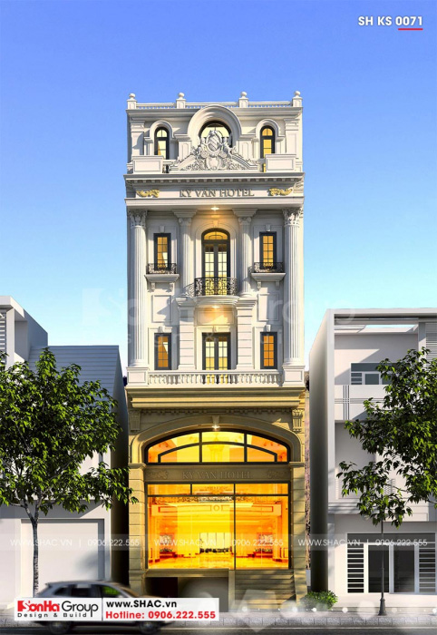 2 Mẫu khách sạn tân cổ điển mini tại sài gòn sh ks 0071