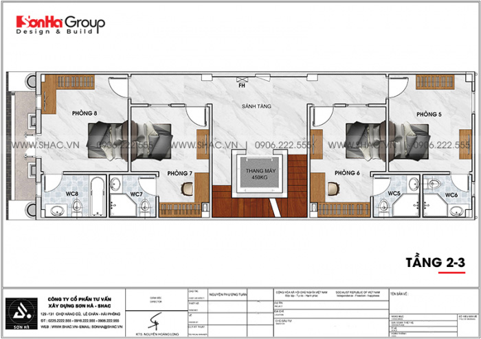 6 Bản vẽ tầng 2 3 khách sạn kiểu tân cổ điển tại sài gòn sh ks 0071