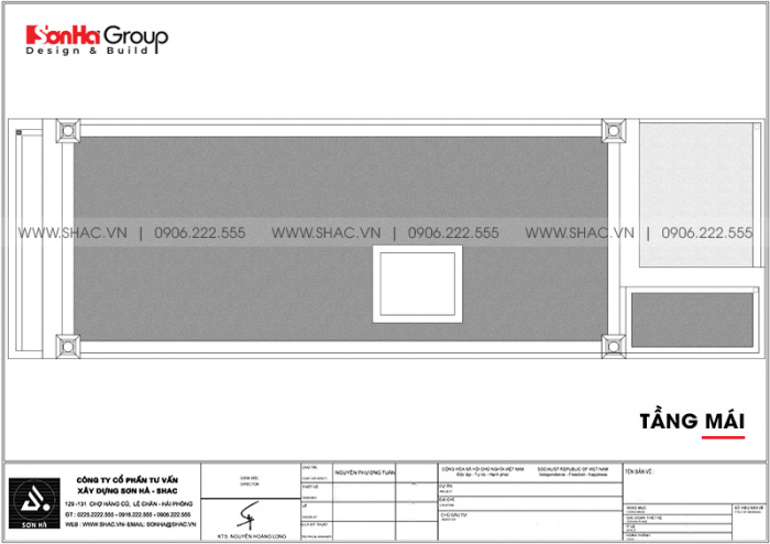 8 Bản vẽ tầng mái khách sạn tân cổ điển 2 sao tại sài gòn sh ks 0071