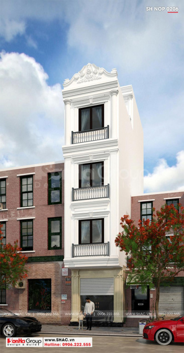 2 Mẫu nhà ống tân cổ điển 4 tầng tại hải phòng sh nop 0206