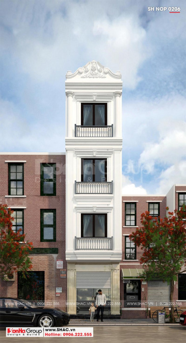 3 Kiến trúc nhà ống tân cổ điển mặt tiền 4m tại hải phòng sh nop 0206