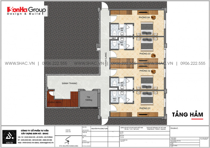 3 Mặt bằng tầng hầm khách sạn hiện đại 3 tầng tại quảng ninh sh ks 0076