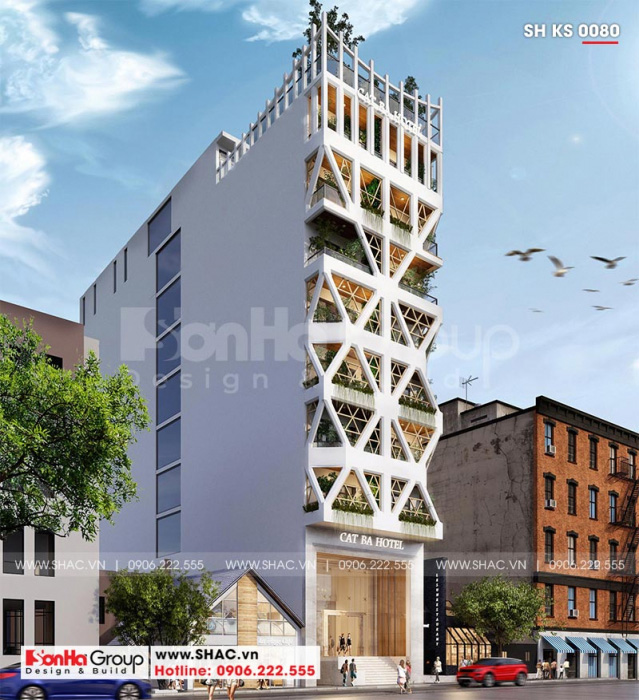 3 Phương án khác thiết kế khách sạn hiện đại 10 tầng tại hải phòng sh ks 0080