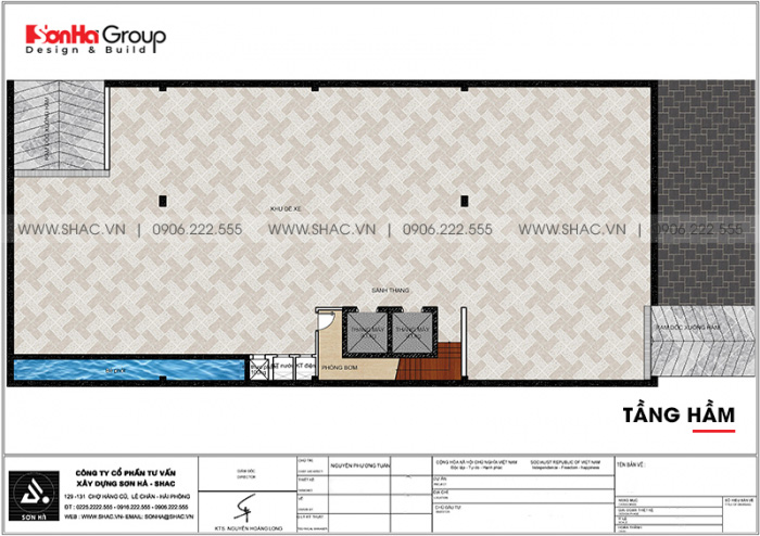 4 Mặt bằng tầng hầm khách sạn tân cổ điển mặt tiền 14,6m tại hà nội sh ks 0078