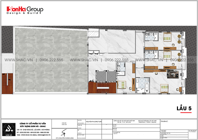 5 Bản vẽ lầu 5 khách sạn tân cổ điển đẹp tại an giang sh ks 0077