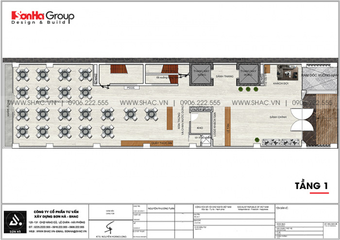 5 Bản vẽ tầng 1 khách sạn kiểu hiện đại đẹp tại hải phòng sh ks 0080