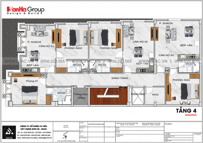 5 Mặt bằng tầng 4 khách sạn đẹp kiểu tân cổ điển tại phú yên sh ks 0074