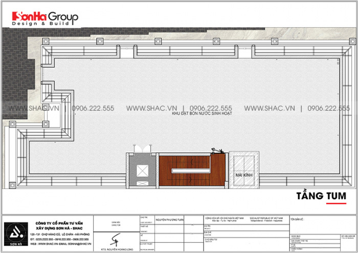 6 Bản vẽ tầng tum khách sạn tân cổ điển 4 tầng tại phú yên sh ks 0074