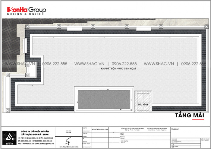 7 Mặt bằng tầng mái khách sạn 2 sao kiểu tân cổ điển tại phú yên sh ks 0074