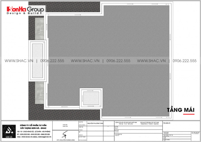 7 Mặt bằng tầng mái khách sạn hiện đại 3 tầng tại quảng ninh sh ks 0076