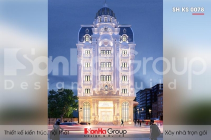 BÌA thiết kế khách sạn tân cổ điển 3 sao 6 tầng tại hà nội sh ks 0078
