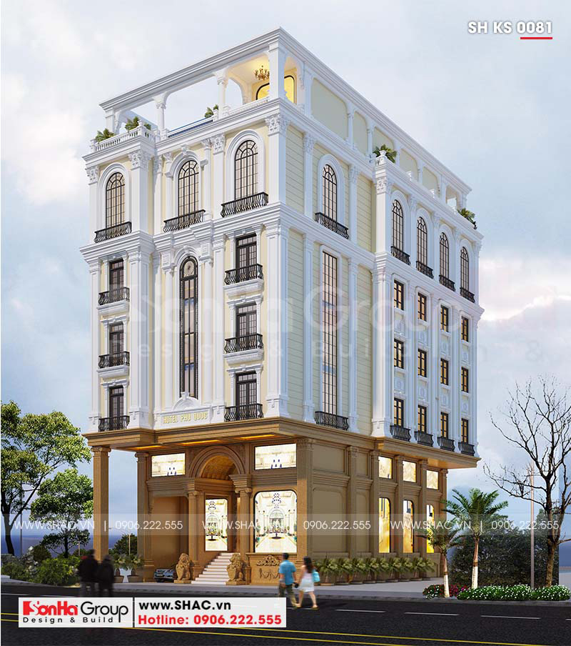 Mẫu khách sạn tân cổ điển đẹp tiêu chuẩn 3 sao tại Phú Quốc 