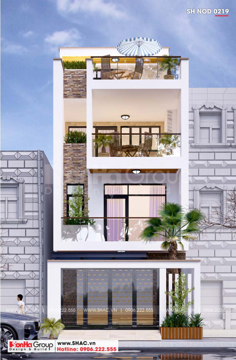 1 Thiết kế nhà ống hiện đại đẹp tại hải phòng sh nod 0219