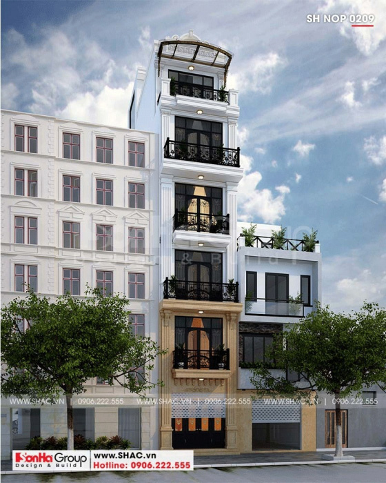 1 Thiết kế nhà ống tân cổ điển đẹp tại hà nội sh nop 0209