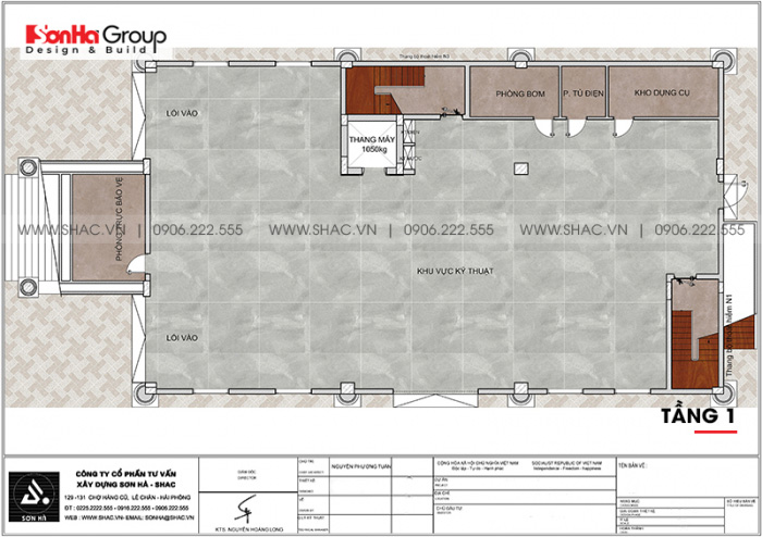 2 Mặt bằng tầng 1 khách sạn tân cổ điển 3 sao tại sơn la sh ks 0082