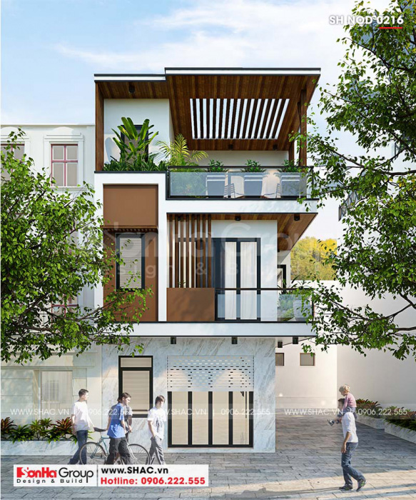 2 Mẫu nhà ống hiện đại 3 tầng tại hải phòng sh nod 0216