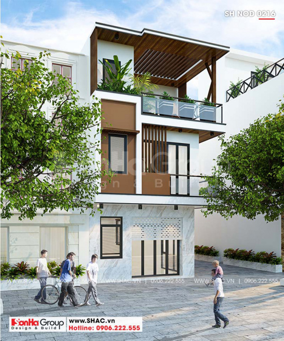 3 Kiến trúc nhà ống hiện đại 2 mặt tiền tại hải phòng sh nod 0216