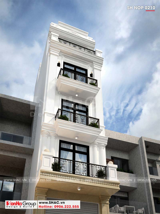 3 Kiến trúc nhà ống tân cổ điển mặt tiền 4m tại hải phòng sh nop 0210