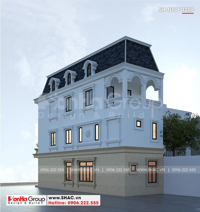3 Kiến trúc nhà ống tân cổ điển mặt tiền 5m tại quảng ninh sh nop 0208