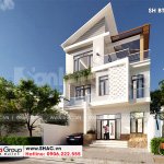 3 Thiết kế biệt thự hiện đại mặt tiền 9,3m tại hải phòng sh btd 0079