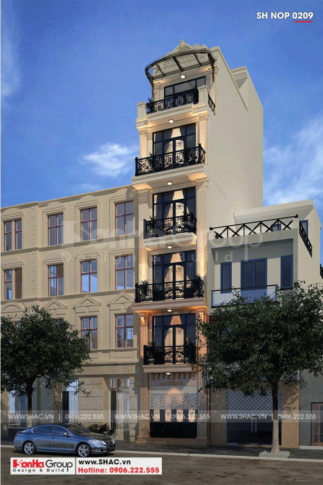 4 Thiết kế nhà ống tân cổ điển 3 phòng ngủ tại hà nội sh nop 0209