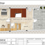 5 Mặt bằng tầng 3 nhà ống kiểu hiện đại đẹp tại hải phòng sh nod 0219