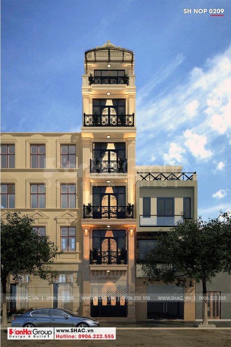 5 Mẫu nhà ống tân cổ điển có thang máy tại hà nội sh nop 0209