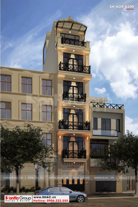 6 Kiến trúc nhà ống kiểu tân cổ điển đẹp tại hà nội sh nop 0209