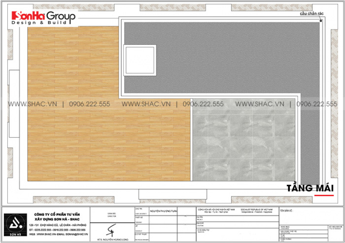 7 Bản vẽ tầng mái khách sạn tân cổ điển 6 tầng tại sơn la sh ks 0082