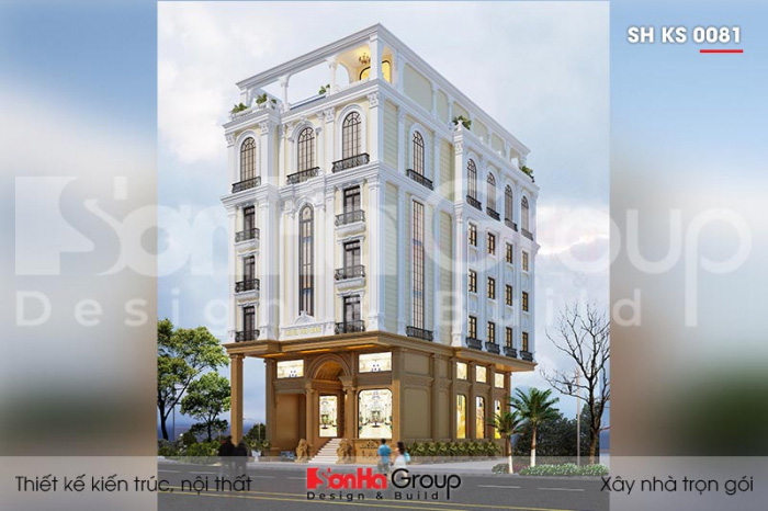Thiết kế khách sạn tân cổ điển 3 sao 5 tầng tại phú quốc sh ks 0081