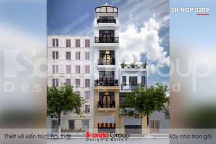 BÌA thiết kế nhà ống tân cổ điển 6 tầng mặt tiền 4m tại hà nội sh nop 0209