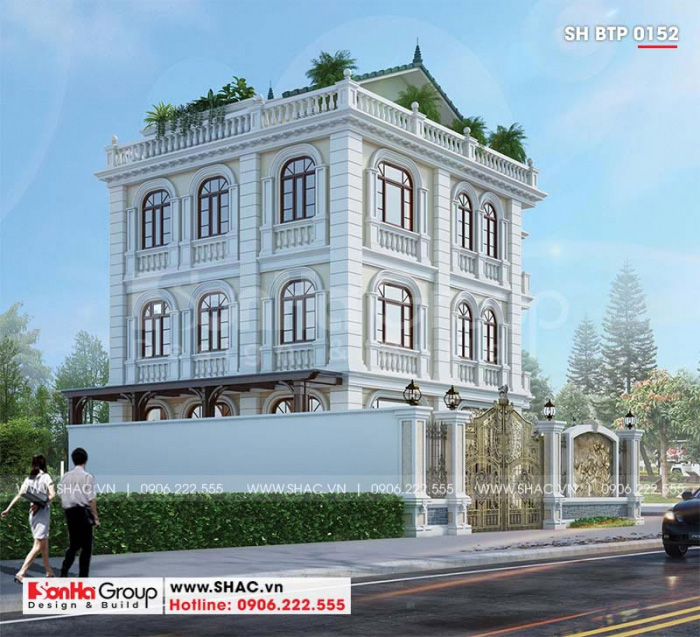 Sự tinh tế được thể hiện trong thiết kế biệt thự tân cổ điển tại Hà Nội 