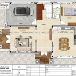 3 Mặt bằng tầng 1 biệt thự tân cổ điển 2 mặt tiền tại hải phòng sh btp 0153