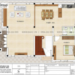 3 Mặt bằng tầng 1 biệt thự tân cổ điển 2 mặt tiền tại quảng ninh sh btp 0154