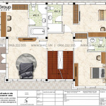 4 Bản vẽ tầng 2 biệt thự tân cổ điển mặt tiền 9,72m tại quảng ninh sh btp 0154