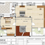 5 Bản vẽ tầng 2 biệt thự tân cổ điển mặt tiền 12,1m tại hà nội sh btp 0152