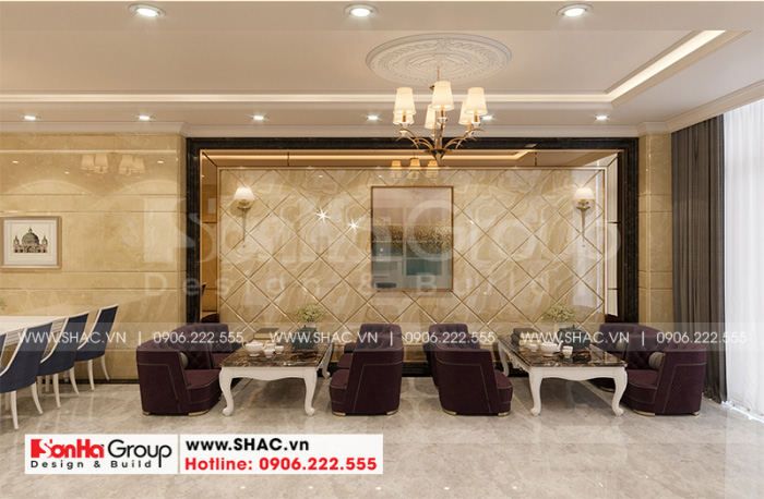 Khu vực cafe và khu vực khách đợi tại tầng 1 của khách sạn 3 sao 