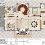 Bố trí công năng tầng 1 biệt thự BTLD 0045