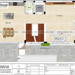 16 Bản vẽ tầng 1 nhà ống tân cổ điển mặt tiền 7m tại quảng ninh sh nop 0211