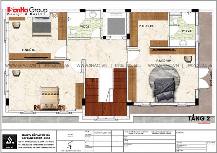 17 Mặt bằng tầng 2 nhà ống tân cổ điển đẹp tại quảng ninh sh nop 0211