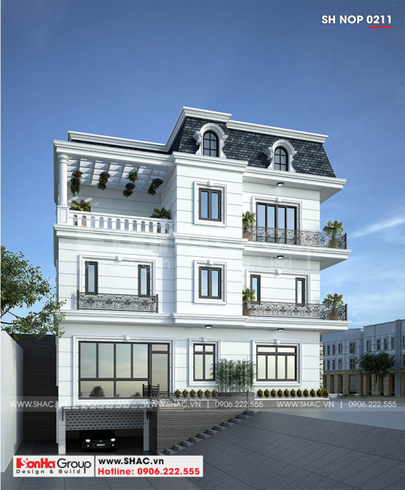 2 Mẫu nhà ống tân cổ điển 3 tầng tại quảng ninh sh nop 0211