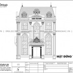 9 Bản vẽ mặt đứng trục 1 4 biệt thự tân cổ điển 2 mặt tiền tại hà nội sh btp 0156