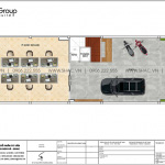 19 Mặt bằng tầng trệt nhà ống hiện đại mặt tiền 6m tại sài gòn sh nod 0224