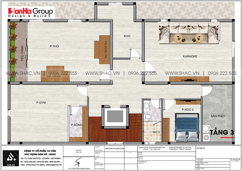 Mẫu biệt thự tân cổ điển 3 tầng 5 phòng ngủ tại Đà Nẵng – SH BTP 0158 8 Mặt bằng tối ưu công năng tầng 3 biệt thự tân cổ điển 3 tầng tại Đà Nẵng