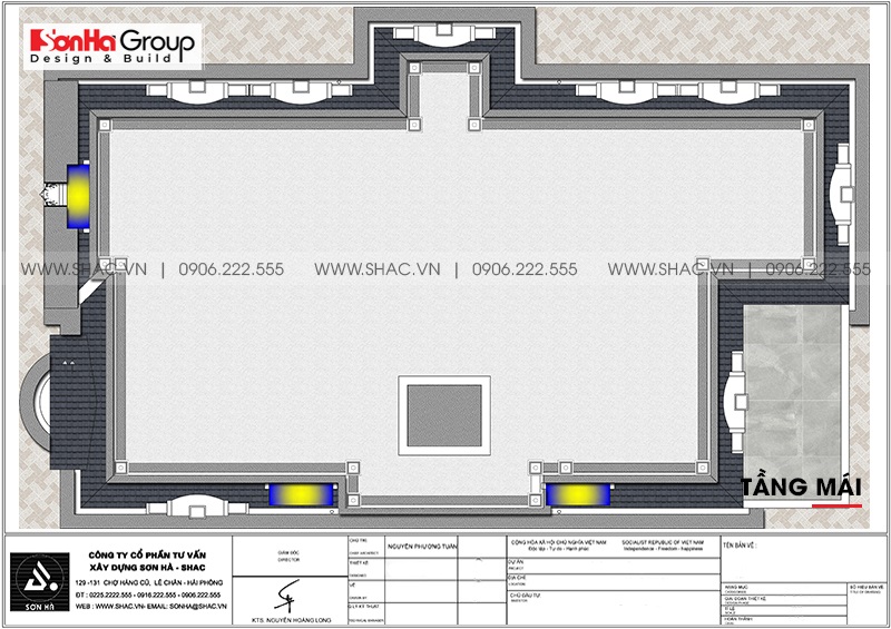 Mẫu biệt thự tân cổ điển 3 tầng 5 phòng ngủ tại Đà Nẵng – SH BTP 0158 9 Mặt bằng tối ưu công năng tầng mái biệt thự tân cổ điển 3 tầng tại Đà Nẵng