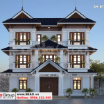 Thiết kế biệt thự hiện đại với mặt tiền 12,8m tại Hải Phòng sh btd 0080