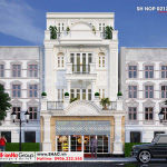 1 Thiết kế nhà phố tân cổ điển 4 tầng đẹp tại Hà Nội sh nop 0212