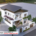 Toàn cảnh mẫu biệt thự 2 tầng mái thái 190m2