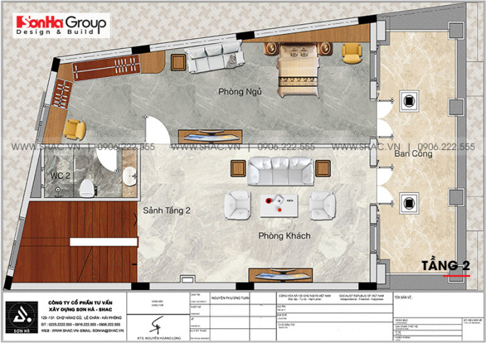 5 Bản vẽ tầng 2 của nhà phố tân cổ điển đẹp tại Hà Nội sh nop=0212